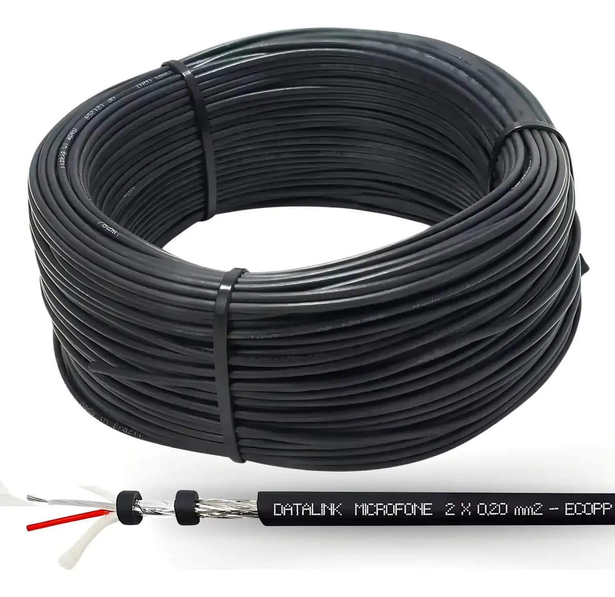 Rolo Cabo Microfone 100m Metros Balanceado Estereo Dupla